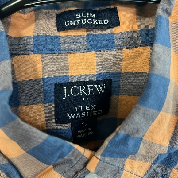 J crew mens plaid button down small slim untucked - Picture 2 of 4
